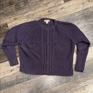 Eddie Bauer Dark Purple Cable Knit Sweater